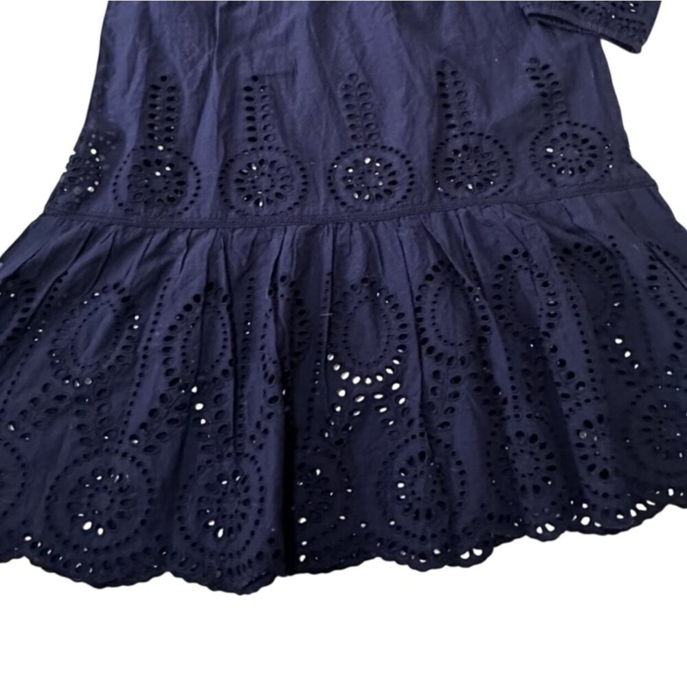 Melissa Odabash Ashley Eyelet Cotton Cover-up  Mini Dress, Size S Navy NWT - Picture 14 of 16